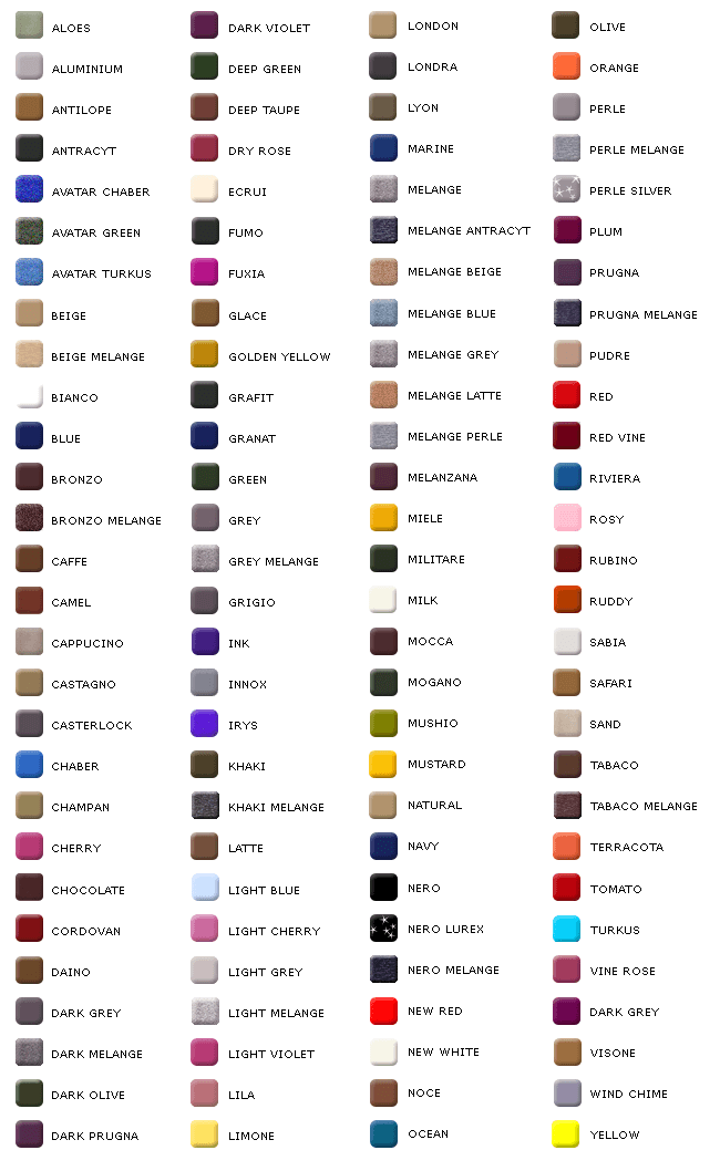 таблиця кольорів